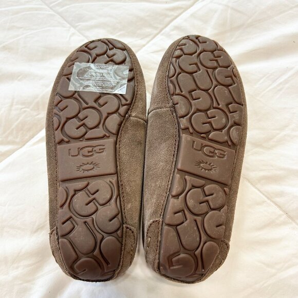NWOB UGG Ansley Espresso Suede Shearling Moccasin Slippers Women’s Size 6 - Picture 8 of 10